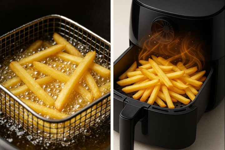 Low-Fat-Fried – fettarmes Frittieren mit Heißluft erklärt Low-Fat-Fried erklärt: Pommes aus der Heißluftfritteuse im Vergleich zum klassischen Frittieren mit Öl