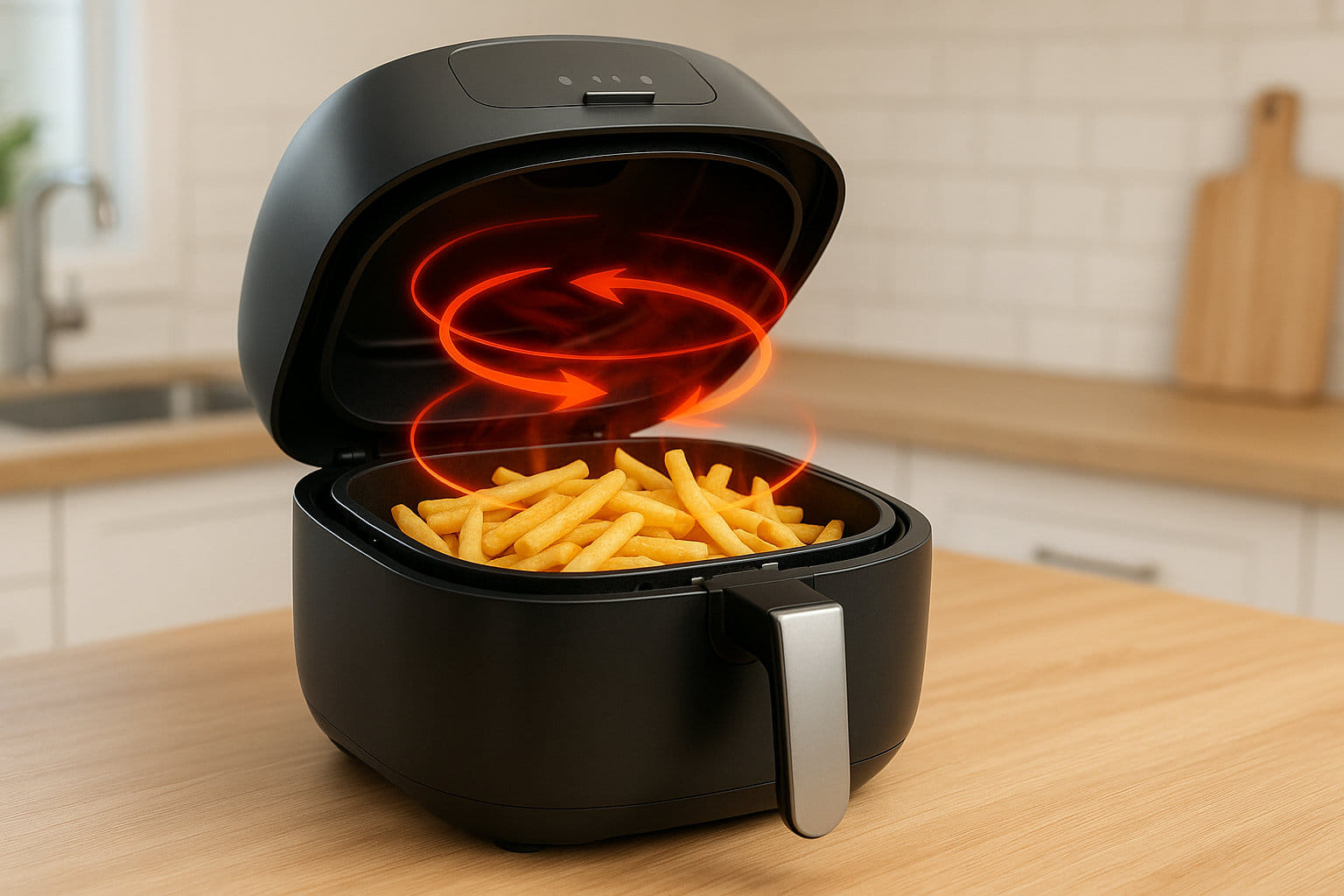 Funktionsweise einer Heißluftfritteuse mit heißer Luftzirkulation